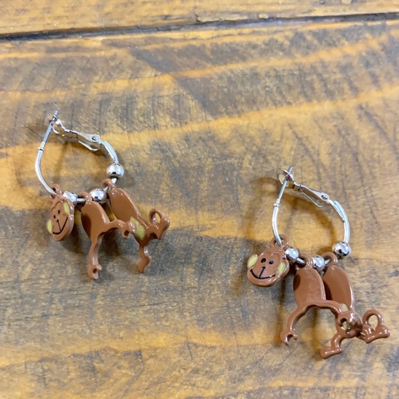 3/$20 Monkey Hoop Dangle Swing Earrings - Picture 1 of 7